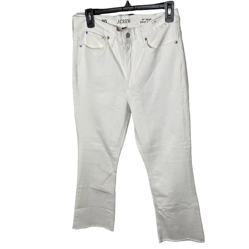 J.Crew $128 10" Demi Boot Crop Jeans White Size 32 BQ298 - Picture 4 of 8